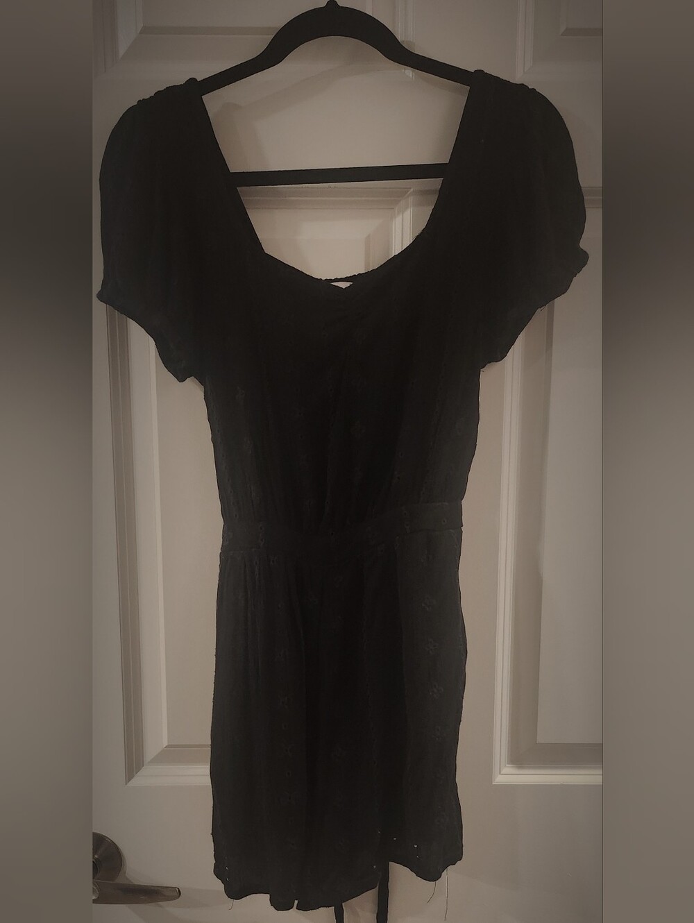 Classic Black Short Sleeve Women's Summer Romper/Dress. Size Medium. - Picture 3 of 8